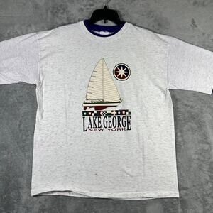 VTG 80s Lake George‎ New York Shirt Men's XL Graphic Made In USA